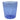 Blue glass tumbler with vertical stripes on a white background