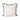 Beige pillow with a textured gray border on a white background