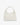 White handbag on a light beige background