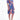 Amalia Valencia Dress crafted from 100% hemp featuring a vibrant blue and red floral print shown in a side product view.