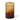 Amber striped glass vase measuring 31cm featuring a tall cylindrical profile with vertical reeded textures and gradient amber shading.