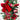 Antoinette Feather Flower Clip Decoration in red featuring delicate feathers with gold-glittered edges styled on a decorative tree branch.