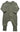 Olive green 280gsm cotton blend baby apple onesie with a two-way zipper and long sleeves.