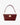 Aurora Bag in garnet lizard-embossed leather featuring a structured front flap and gold clasp closure.