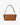 Back view of the tan leather Aurora Bag showcasing its clean lines and minimalist architectural profile.