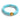 Candy stripe stretch bracelet featuring chunky curved resin beads in bold aqua stripes and a polished gold ball bead on a stretch band.