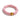 Candy stripe stretch bracelet featuring chunky curved resin beads in bold pink stripes and a polished gold ball bead on a stretch band.