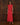 Casey Fringe Skirt knitted from 100% Pima cotton featuring fringe detailing and a maxi length silhouette in red shown in a front view.