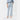 Celeste Pant Daisy front view highlighting the straight wide leg fit and charming embroidered daisy pattern on stretch cotton denim.