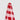 Ciao Bella Red and Pink Glass Cone large size close-up view highlighting the smooth glass finish and festive stripes.