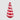 Ciao Bella Red and Pink Glass Cone large size featuring a striped glass design in red and pink for festive holiday styling.