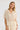 Cielo Shirt Natural front view featuring a collared neckline, button-through front, and delicate crochet sleeve details.