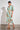 Coast Dress in mint kgari full-body view crafted in 100% linen with midi length.