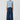 Front view of the Dillon Tee in blue/choc featuring a round ribbed neckline with a bright rayon two-colour stripe and short sleeves.