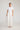Donnie Pant White featuring a wide-leg shape and straight leg design worn by a model.
