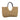 Faly Bag in light brown featured as a structured large raffia tote with leather accents.
