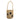 Front view of the Faneva Bag in light brown raffia straw featuring a playful dot pattern and delicate plaited strap.