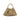 Front view of the medium Fitia Bag in light brown raffia straw showcasing its elegant gathered silhouette and structured woven design.