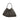 Front view of the medium Fitia Bag in taupe raffia straw showcasing its elegant gathered silhouette and structured woven design.