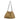 Front view of the small Fitia Bag in light brown raffia straw featuring thin leather straps and a structured shape.