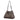 Front view of the small Fitia Bag in taupe raffia straw featuring thin leather straps and a structured shape.