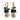 Gold hoop stud earrings w stones & pearl drop featuring deep blue Lapis stones and a statement pearl drop.