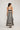 Grace dress monochrome stripe featuring an invisible back zip fastening viewed from the back.