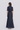 Ina Shirt Maxi Dress back view featuring a silk and linen blend maxi shirt dress with short sleeves and a self-tie rope belt in midnight sky.