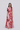 Ina Shirt Maxi Dress front view featuring a collar, short sleeves, and a slim waist silhouette in pink red floral.