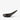 La Chamba Flat Ladle Serving Spoon in black featuring a traditional handcrafted design shown from a side profile.