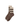 Pair of chocolate wool socks featuring multi striped cuffs.