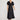 Lucienne Dress Black featuring short sleeves with tuck detail and midi length.