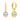 Angled view of the Luxe Kennedy gold drop earrings highlighting the hoop mechanism and gemstone detail.