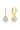 Angled view of the Luxe Kennedy gold drop earrings highlighting the hoop mechanism and gemstone detail.