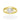 Front view of the Marilyn Ring featuring microplated soft gold and a 1cm multifaceted 5AAA CZ stone.