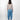 Back view of the Meadow Top - Flowers, a fitted 3/4 sleeve cotton top featuring a round neckline.