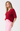 Mia Knit Raspberry showing the side profile with dropped shoulders and soft touch nylon knit texture.