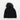 Black knit beanie with a pom-pom on a white background