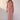 Mira Draped Dress Pink Gingham front view featuring an asymmetrical fit, soft draped detailing, and textured seersucker fabric.