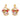 Monaco crab charm earring featuring red and white striped ceramic beads and a red crab pendant with a navy border.