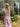 Paloma Dress Reversible vintage pink tartan cotton dress back view showing adjustable back ties and a beautiful 3/4 length.