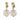 Pearl Studs w Stone Drop Earrings featuring classic pearl studs, smooth stone drops and gold-tone detailing.