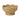 Rattan Fruit Bowl handwoven with a wavy pedestal and stained in natural honey colour.