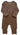 Caramel ribbed cotton blend baby onesie with a two-way zipper and footed design.