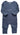 Royal blue ribbed cotton blend baby onesie with a comfortable higher neckline and fold-over feet.