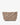Richmond Crossbody in mushroom colour crafted from GRS certified recycled material featuring a hand-woven box weave texture and a removable long crossbody strap.