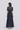 Sana Shirt back view featuring a sheer silk linen organza blend with a high-neck collar, centre back invisible zipper, and removable camisole in midnight sky.
