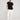 Sandra tee black featuring a round neckline, turn-back short sleeves, and a curved hem, styled in a relaxed front pose.