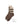 Pair of brown and beige striped socks on a white background
