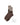 Pair of brown and gray striped socks on a white background